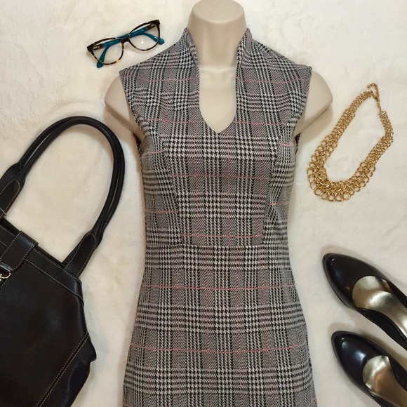 🔥FINAL🔥PLAID HOUNDSTOOTH DRESS FITTED CAREER NWT